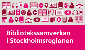 Banner: Bibliotekssamverkan i Stockholmsregionen.